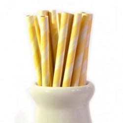 Straws Yellow Stripe