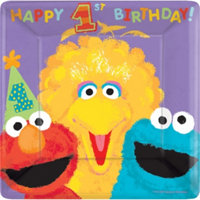 Sesame Street 1st Birthday Large Plates (value pack 18)