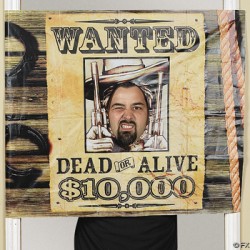 Wanted Dead or Alive Photo Door Banner