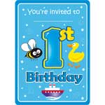 1st Birthday Boy Animal Invitations & Envelopes