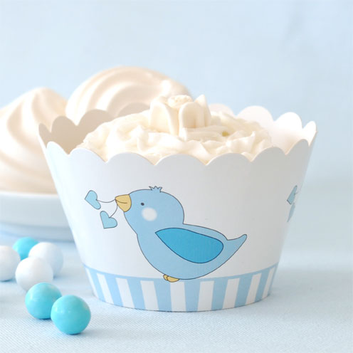 Birdy Blue Cupcake Wrappers