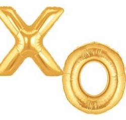Balloon Letters XO Foil Megaloon Gold