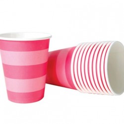 Pink Stripe Cups
